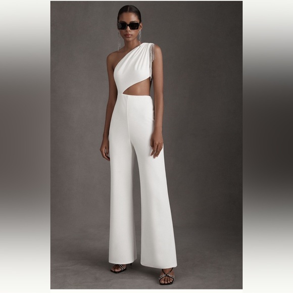 Tadashi Shoji Louisa fringe crystal Jumpsuit new with tags - Picture 1 of 4